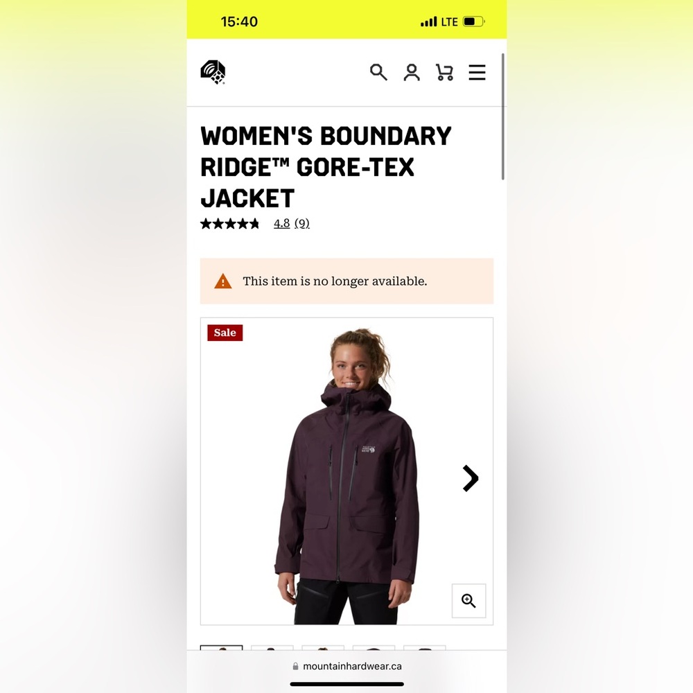 Mountain Hardwear Goretex Shell Women's size small